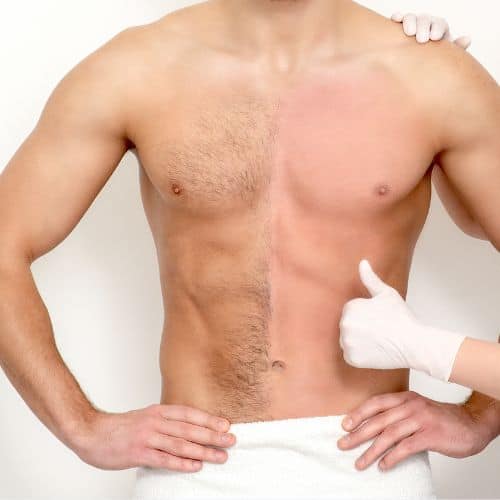 Man with waxed half chest - Hair Growth After Waxing
